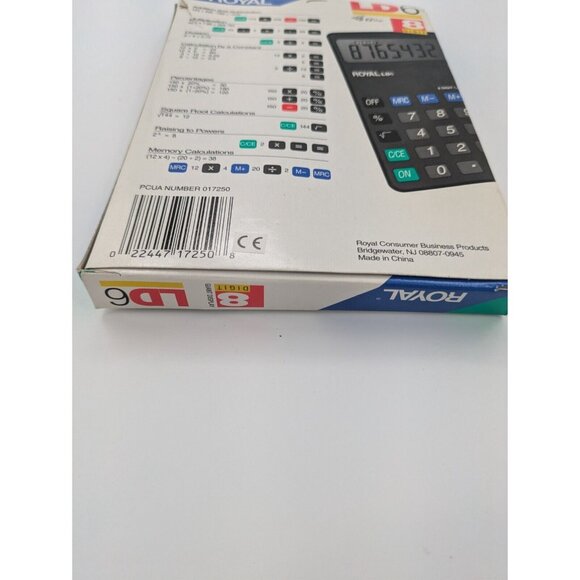 Royal LD6 EZ VUE Calculator 8 Digit‎ Solar and Battery Power w/ Manual - Picture 4 of 7